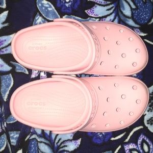 Pink crocs